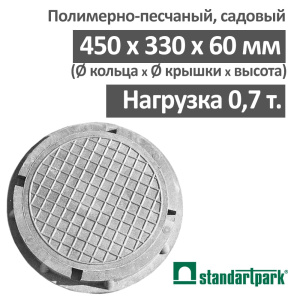 Люк канализационный садовый малый 0,7 т., серый Люк канализационный садовый малый 0,7 т., серый