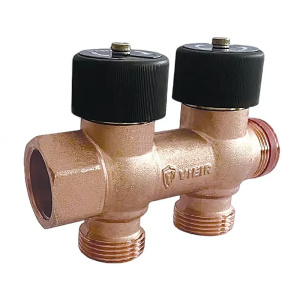 Коллектор водоразборный с регулировочными вентилями 3/4" x 2 выхода, VIEIR