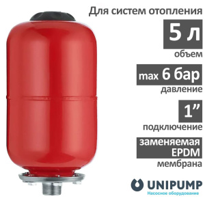 Расширительный бак вертикальный подвесной UNIPUMP (5 л.)