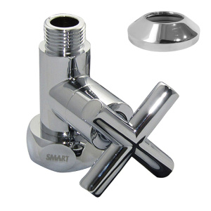 Cоединение прямое с вентильным краном для полотенцесушителя 1"ВР х 1/2"НР SMART