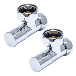 Соединение вентильное угловое с круглым краном для полотенцесушителя 1"ВР х 1"ВР LUXON