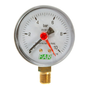 Манометр радиальный 10 bar 50 мм 1/4" FAR
