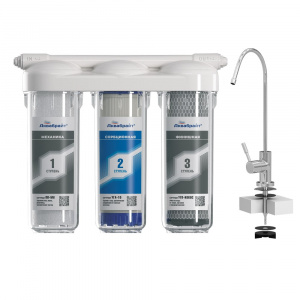 Трехступенчатая система очистки воды Аквабрайт АБФ-ТРИА - СТАНДАРТ с отдельным краном