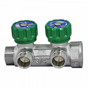 Коллектор регулирующий на 2 выхода 3/4" х 1/2" под евроконус, Millennium