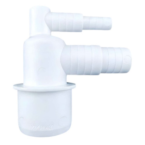 Адаптер угловой канализационный 40 мм х 10-14/20-23 мм с заглушками, ЮстаПласт