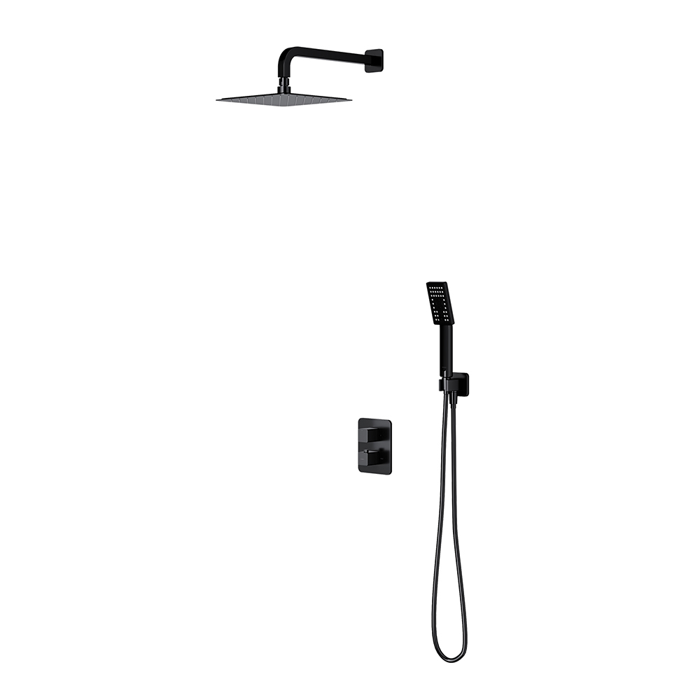 Термостатическая душевая система скрытого монтажа Omnires Parma BLACK SYSPM11BL черная Термостатическая душевая система скрытого монтажа Omnires Parma BLACK SYSPM11BL черная