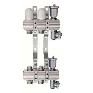 Коллектор для отопления без расходомеров на 2 выхода TIM