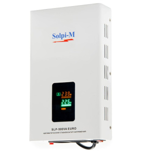 Стабилизатор напряжения Solpi-M SLP-500BA EURO (2 розетки), однофазный электронно-релейный