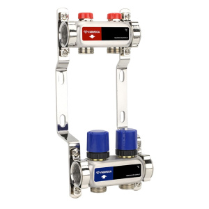 Коллектор распределительный для отопления 1" ВР, на 2 контура 3/4" евроконус VARMEGA