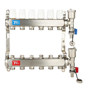 Коллекторная группа для отопления 1"x3/4" на 6 контуов (без расходомеров и кранов) VIEIR