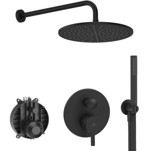 Душевая система скрытого монтажа Ideal Standard Ceraline Black 6 в 1, чёрный (лейка-стик, верхний душ 300 мм)