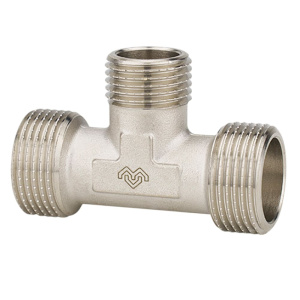 Тройник 3/4"НР х 1/2"НР х 3/4"НР никелированный VARMEGA