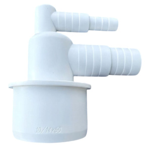 Адаптер угловой канализационный 50 мм х 10-14/20-23 мм с заглушками, ЮстаПласт