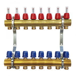Коллектор для теплого пола латунный Capricorn Optimum 1 на 8 выходов Коллектор для теплого пола латунный Capricorn Optimum 1 на 8 выходов