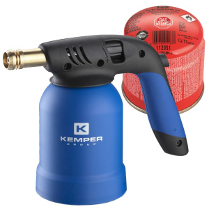 Лампа паяльная / горелка газовая KEMPER KE2019DEM с баллоном 1120S1 (пьезоподжиг) Лампа паяльная / горелка газовая KEMPER KE2019DEM с баллоном 1120S1 (пьезоподжиг)