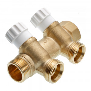 Коллектор универсальный с запорными вентилями 3/4'' х 3/4'' НР (Ek) 2 выхода