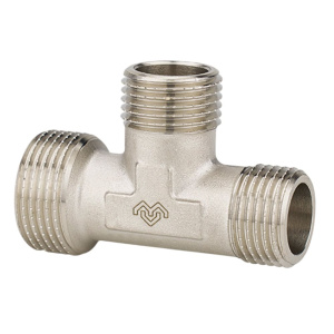 Тройник 3/4"НР х 1/2"НР х 1/2"НР никелированный VARMEGA