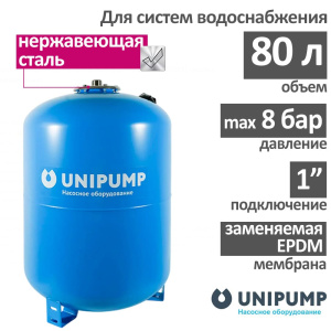 Гидроаккумулятор UNIPUMP (80 л.) вертикальный