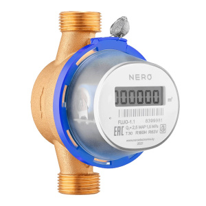 Счетчик холодной воды Nero Electronics FLUO-1.2 R25 DN15, крыльчатый с дистанционным съемом данных Счетчик холодной воды Nero Electronics FLUO-1.2 R25 DN15, крыльчатый с дистанционным съемом данных