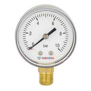 Манометр радиальный VARMEGA 10 bar 50 мм  (1/4")