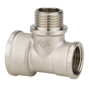 Тройник 3/4"ВР х 1/2"НР х 1/2"ВР никелированный VARMEGA