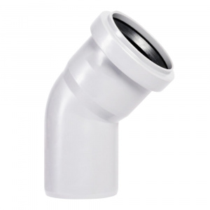 Угол для внутренней канализации белый 50 х 45° Wavin