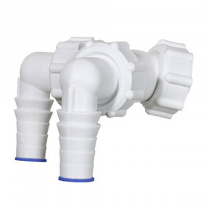 Колено с двумя штуцерами с обратным клапаном STYRON арт. STY-519 Колено с двумя штуцерами с обратным клапаном STYRON арт. STY-519