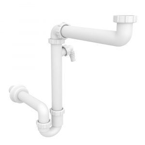 Сифон для мойки STYRON экономящий пространство со штуцером, арт. STY-641 Сифон для мойки STYRON экономящий пространство со штуцером, арт. STY-641
