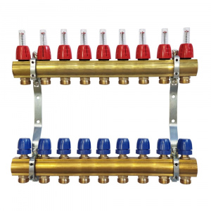 Коллектор для теплого пола латунный Capricorn Optimum 1 на 9 выходов Коллектор для теплого пола латунный Capricorn Optimum 1 на 9 выходов