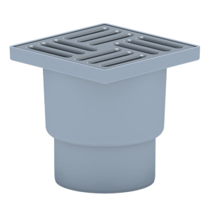 Трап для душа нерегулируемый вертикальный АНИПласт TQ1212 DN110 с "сухим" затвором и решеткой 150х150 из нержавеющей стали