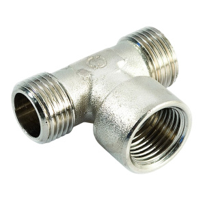 Тройник переходной НР/ВР/НР 1/2" латунный никелированный General Fitings