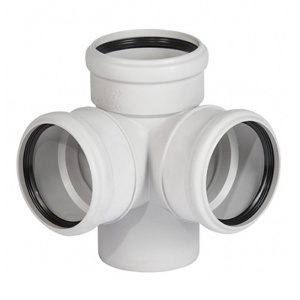 Крестовина двухплоскостная для бесшумной канализации 110 х 110 х 110 х 87° Ostendorf Skolan SKED