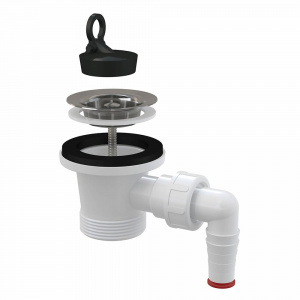 Донный клапан для умывальника 6/4" Alcaplast A31P с нержавеющей решеткой DN63 и штуцером Донный клапан для умывальника 6/4" Alcaplast A31P с нержавеющей решеткой DN63 и штуцером