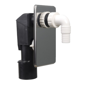 Сифон для стиральной машины под штукатурку с хром. панелью и резьбовой прочисткой DN 40/50 Airfit Сифон для стиральной машины под штукатурку с хром. панелью и резьбовой прочисткой DN 40/50 Airfit