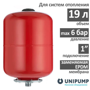 Расширительный бак вертикальный подвесной UNIPUMP (19 л.)