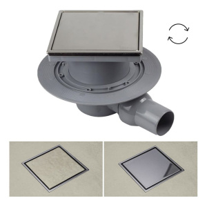 Душевой трап точечный 100 х 100 мм Pestan Confluo Standart PLATE 1 (2 в 1: нерж/под плитку)