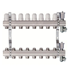 Коллектор для отопления без расходомеров на 8 выходов TIM