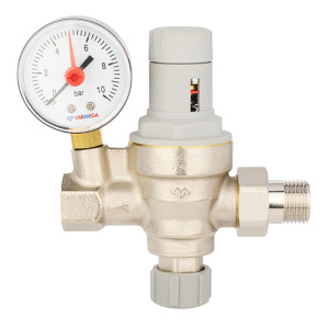 Клапан подпиточный мембранный 1/2" ВР-НР с манометром Varmega Клапан подпиточный мембранный 1/2" ВР-НР с манометром Varmega