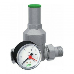 Редуктор давления хромированный с манометром 1/2" ВР-НР FAR