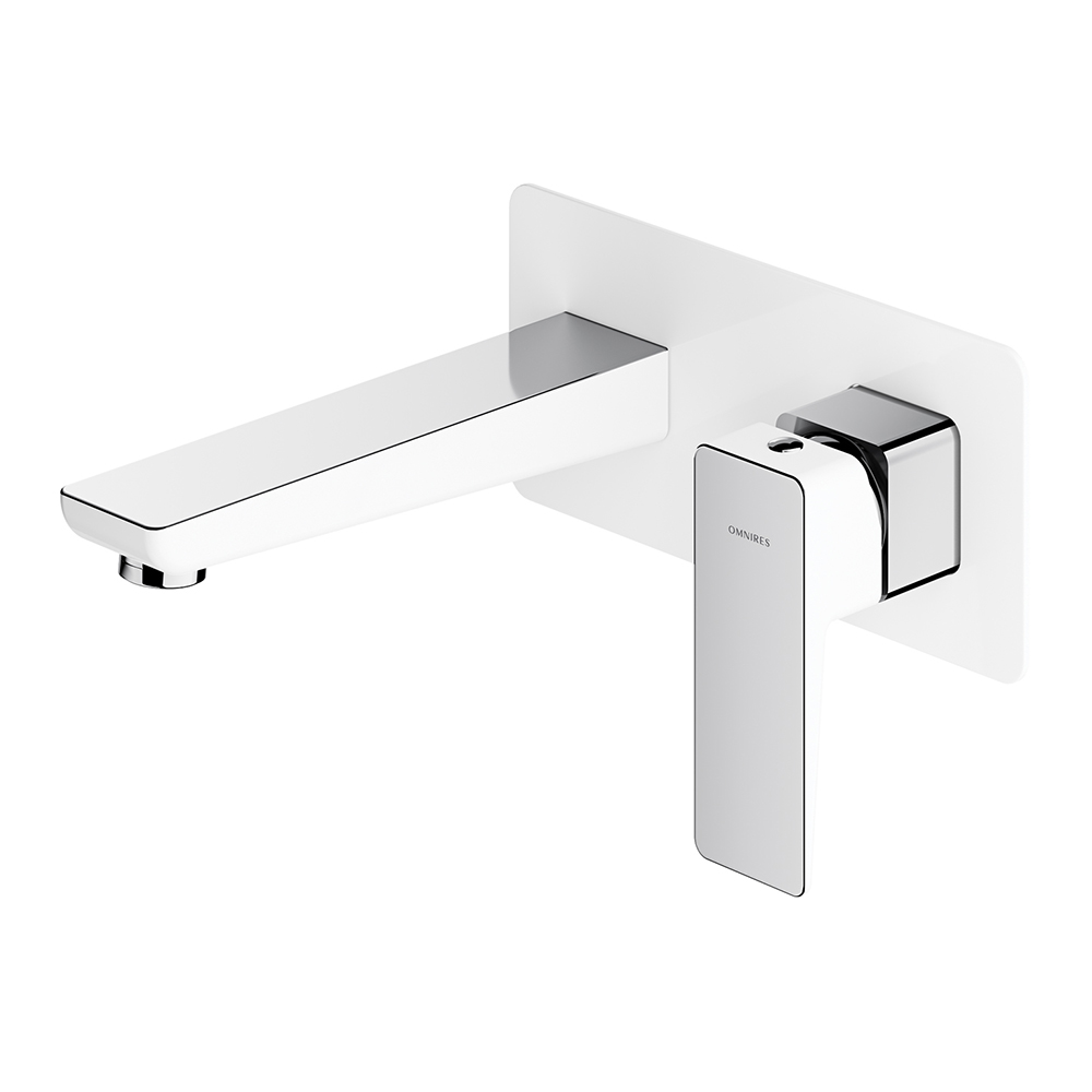 Смеситель для умывальника скрытого монтажа Omnires Parma BIA/CHR PM7415CRВ белый хром Смеситель для умывальника скрытого монтажа Omnires Parma BIA/CHR PM7415CRВ белый хром