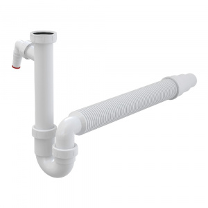Сифон для мойки  Alcaplast A83-DN50/40 с накидной гайкой 6/4" со штуцером и гофрой