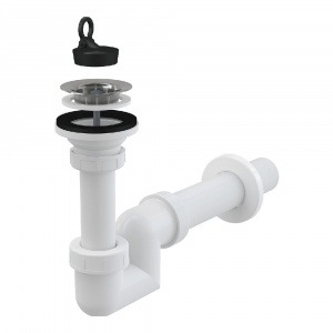 Сифон для умывальника S-образный DN 40 Alcaplast A412-DN40 с нержавеющей решеткой DN63