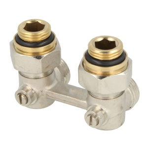 Узел угловой для радиаторов нижнего подключения НР 1/2" х НР 3/4" Huch EnTEC