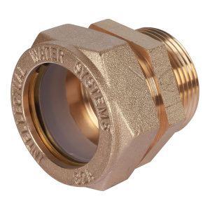 Муфта латунная Stahlmann / Neptun IWS (M) 40 х 1 1/2" EF наружная резьба