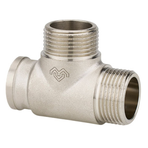 Тройник 3/4"НР х 3/4"НР х 1/2"НР никелированный VARMEGA