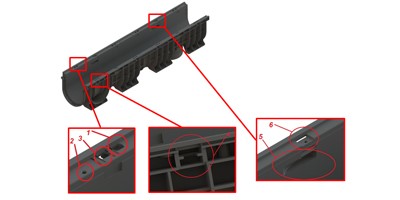 Фиксация решетки к лотку