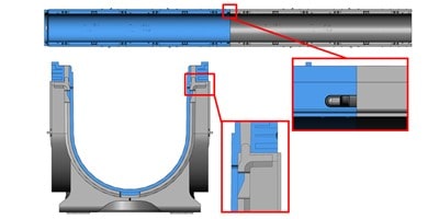 Фиксация стенок лотка в поперечном направлении