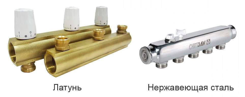 Материал корпуса коллекторов для теплого пола