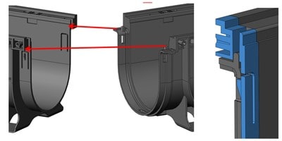 Фиксация стенок лотка в поперечном направлении