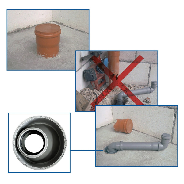 Переходник эксцентрический DN 110/50 мм для срезанной трубы Airfit